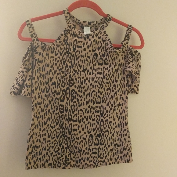 Guess animal print drop short sleeve top size M - Picture 1 of 4